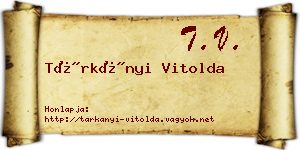 Tárkányi Vitolda névjegykártya